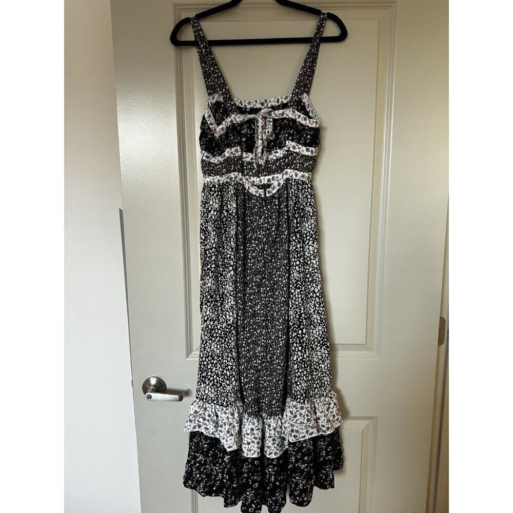 Free People Yesica Mixed Floral Maxi Dress Black Pink Size Size 4 Cottagecore - Picture 4 of 8